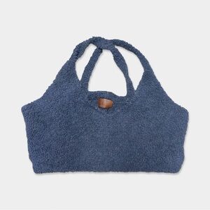 POL Lounge Bra Crop Top Fuzzy M Blue GUC